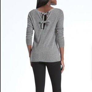 Banana Republic Filpucci Wool & Cashmere Tie Back Boat Neck Sweater Gray